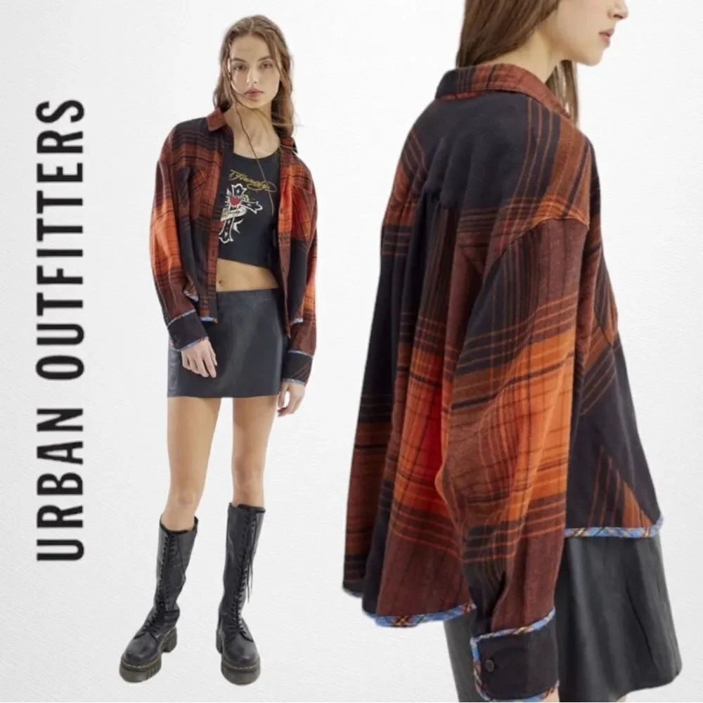BDG UO Urban Outfitters Karl Slouchy Flannel Button-Down Shirt NEW S M